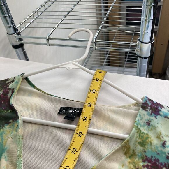 Rampage Women's Green Mesh Faux Wrap Dress Size L Y2K 90’s Colors Mall Vibes‎ - Picture 3 of 11